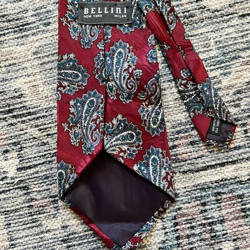 Bellini Red and Blue Paisley Tie.